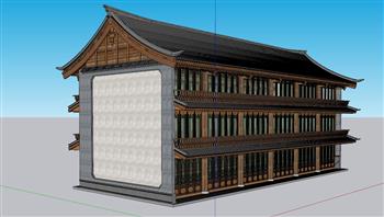 中式古建民房SU模型