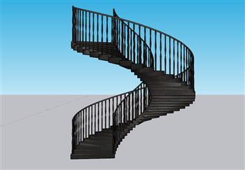 螺旋梯楼梯SU模型