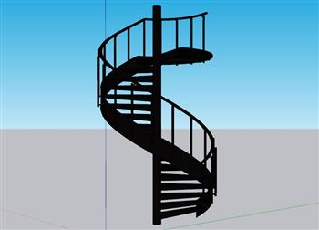 草图大师如何画螺旋梯旋转梯？附su模型(ID28471)