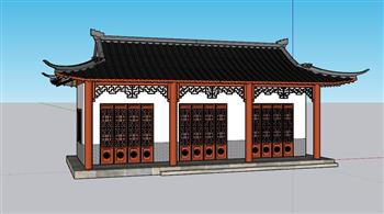 中式庙宇古建SU模型