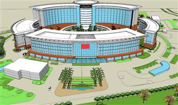 医院建筑规划SU模型