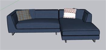 L型布艺沙发SU模型
