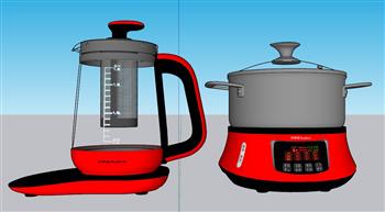 烧水壶热水壶电热锅SU模型