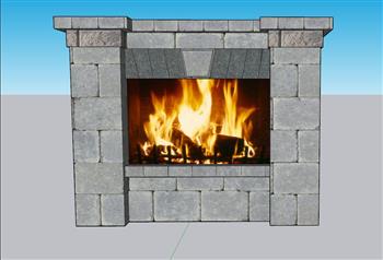 壁炉暖炉SU模型