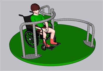 儿童游乐区局部轮椅小男孩SU模型(ID28780)