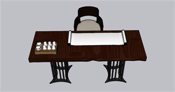 写字桌书桌SU模型