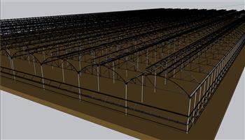 钢架大棚种植基地SU模型