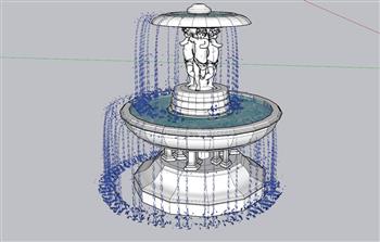 喷泉SU模型
