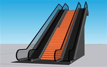 电梯楼梯扶手梯SU模型