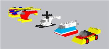 乐高积木船玩具SU模型