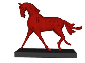 马雕塑工艺品SU模型