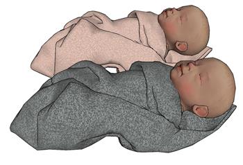 睡着的婴儿人物su模型(ID30679)