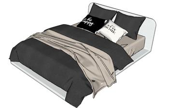 床铺被子枕头SU模型