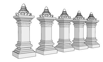 石墩石柱柱子SU模型
