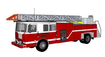 救援消防车SU模型
