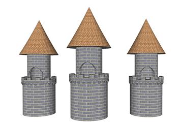 城堡塔楼SU模型