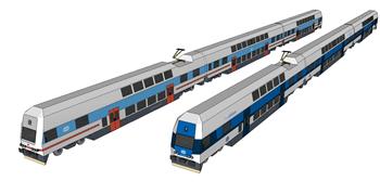 火车列车车厢su模型库(ID32086)