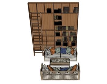 书柜书架沙发SU模型