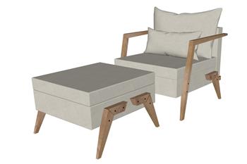扶手沙发椅垫脚凳su模型库(ID32302)