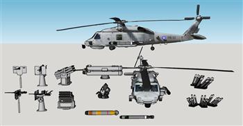 防空炮直升机飞机武器导弹su模型(ID32436)