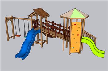 儿童游乐设施滑滑梯SU模型