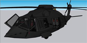 武装直升机飞机su模型(ID33225)