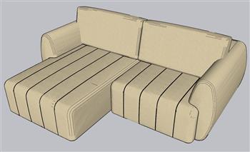 L形转角沙发SU模型