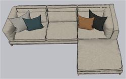 L型沙发SU模型