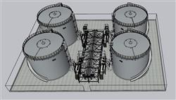 工业水塔水箱SU模型