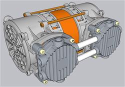 双泵电机机械su模型(ID35261)