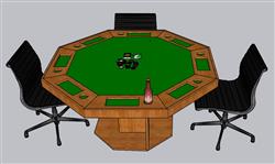 德州扑克棋牌桌SU模型