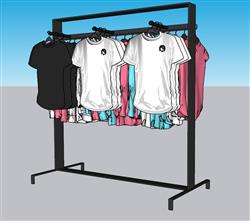 衣服衣架组合架su模型(ID35529)