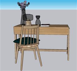 木桌书桌写字桌SU模型