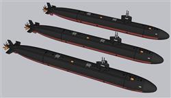 潜水艇核潜艇武器SU模型