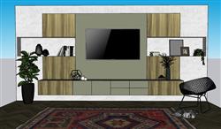 现代电视柜su模型(ID35695)