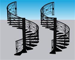 旋转楼梯螺旋梯su模型(ID35839)