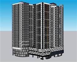 高层建筑住宅楼SU模型