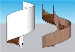 旋转楼梯螺旋梯su免费模型(ID36157)