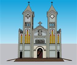 天主教教堂SU模型