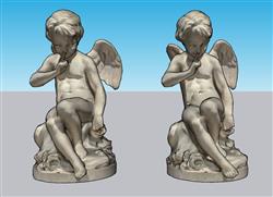 天使雕塑SU模型