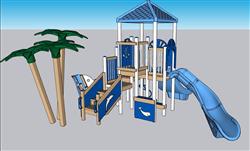 海洋主题儿童游乐设施滑滑梯草图大师模型下载网站(ID37326)