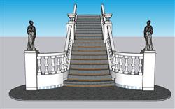 欧式楼梯su免费模型库(ID37446)