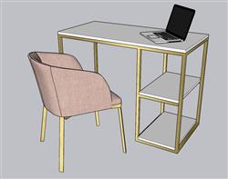 书桌电脑桌SU模型