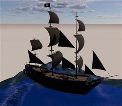 帆船战船海盗船su模型(ID37758)