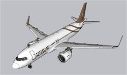 民航客机飞机免费su模型库(ID37762)