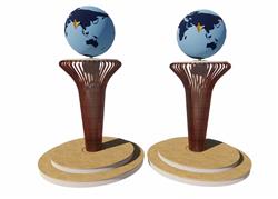 地球雕塑工艺品SU模型