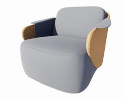 单人座皮沙发椅su模型(ID38673)
