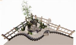 日式庭院小品景观su模型库(ID38723)