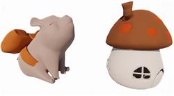 小猪和蘑菇房摆件草图模型(ID39461)
