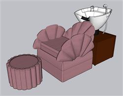 洗头椅SU模型